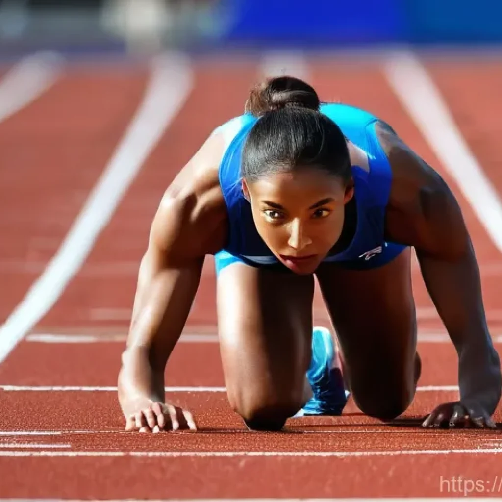 단거리 달리기 스타트 기술 - **Prompt 1: The "Set!" Position of a Sprinter**
    A highly detailed, realistic image of a male or ...