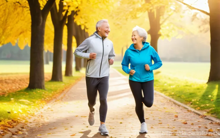 노화와 운동의 상관관계 - Prompt 1: Vibrant Outdoor Morning Exercise**