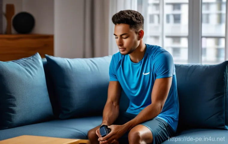 마라톤 훈련 주기화 - A determined marathon runner, mid-stride, checking their advanced smartwatch during a morning run in...