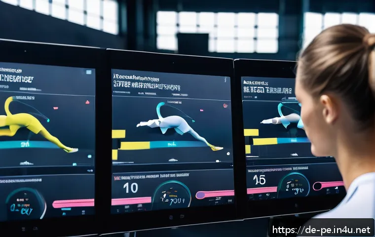 운동과 AI 기술 접목 사례 - A high-tech sports training facility in Germany featuring an athlete wearing advanced wearable senso...